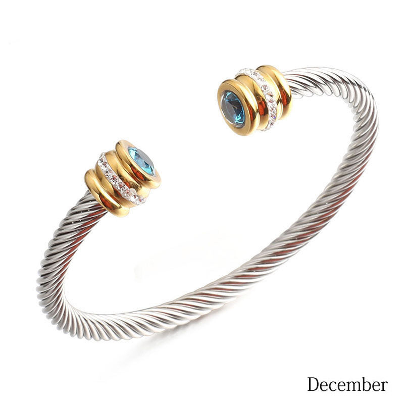 Birth Stone Bracelet Bangle