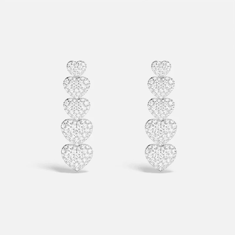 Heartbeat Pave Long Stud Earrings