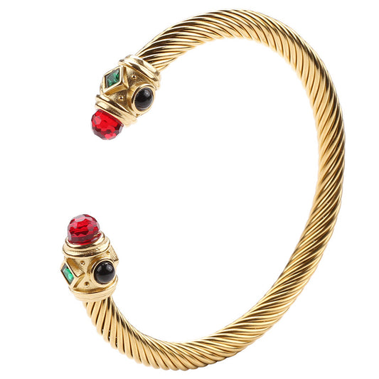 Golden Plated Colourful Bracelet Bangle