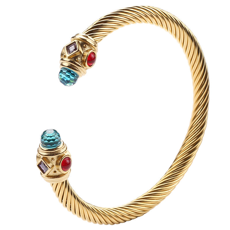 Golden Plated Colourful Bracelet Bangle