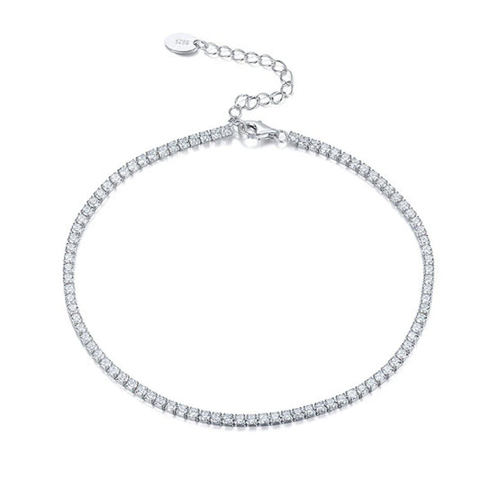 Tennis Princess Cut Zirconia Anklet
