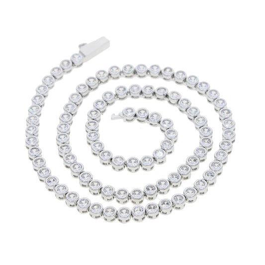 Tennis - Round Choker Various Shaped Bezel CZ Tennis Necklace