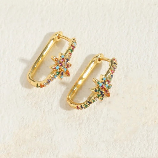 North Star Statement Hoop Earrings