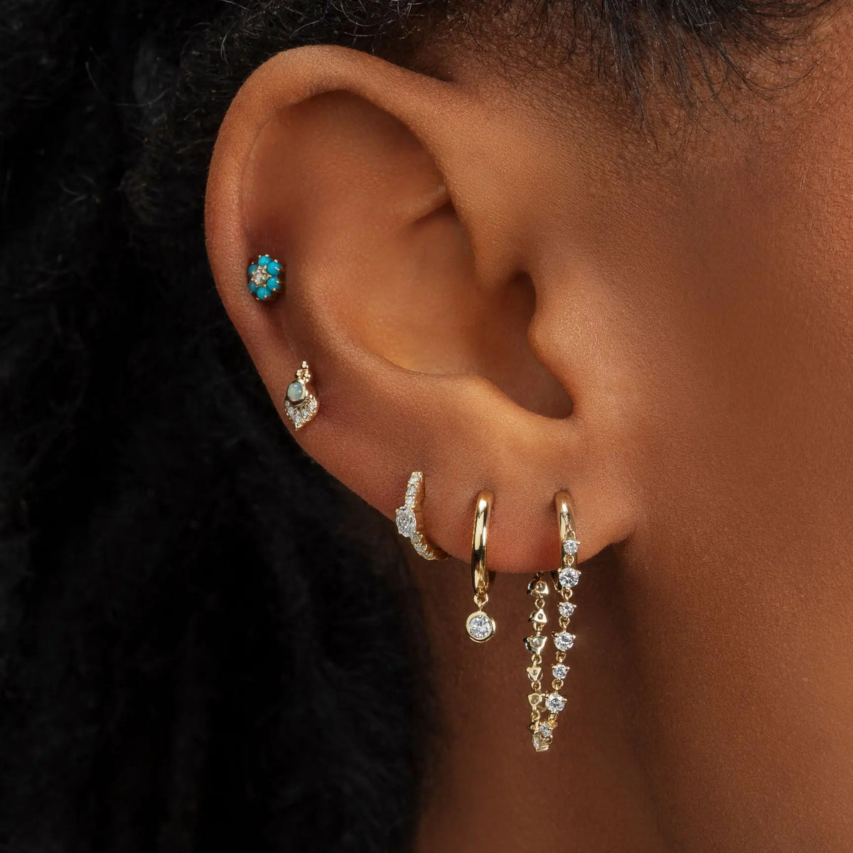 Eternal Loop Dangle Hoop Earrings