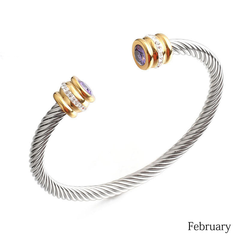 Birth Stone Bracelet Bangle