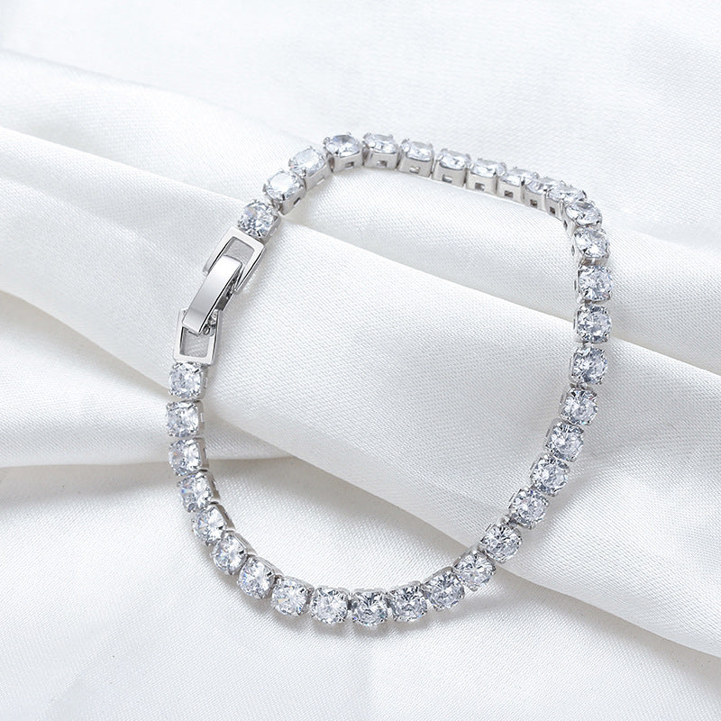 Tennis Cubic 4.0 mm Zirconia Bracelet - Fold Over Clasp