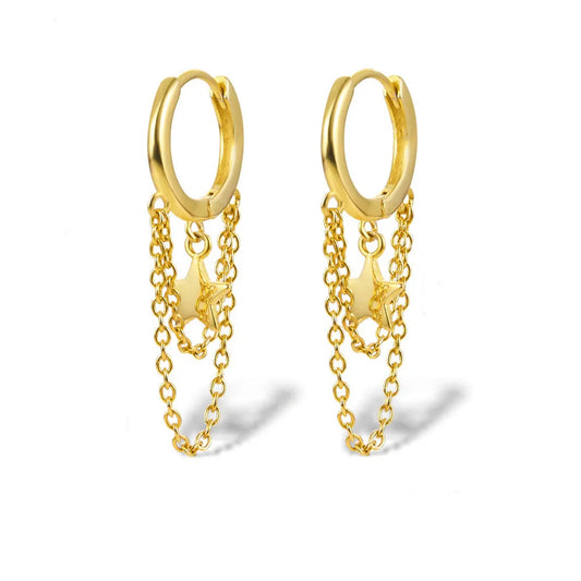 The Starlight Cascade Hoops Earrings