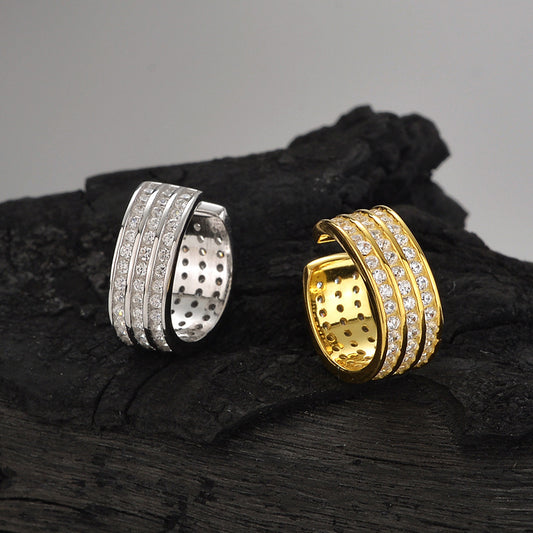 Super Flash Non Tarnish  Cubic Zircon Hoop Ear Cuff (One Piece)