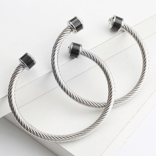 Different Colors Silver Bracelet Bangle