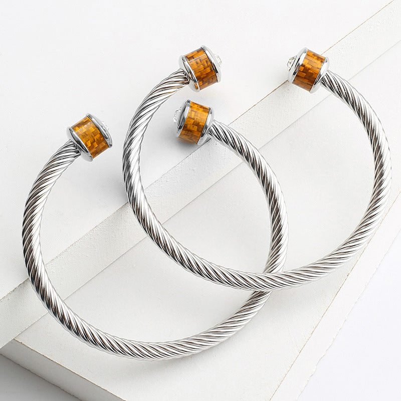 Different Colors Silver Bracelet Bangle