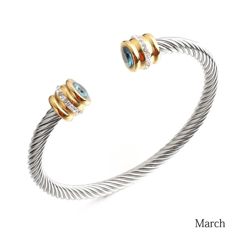 Birth Stone Bracelet Bangle