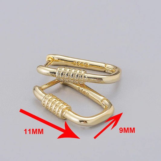 Geometric Oval Hoop Earrings