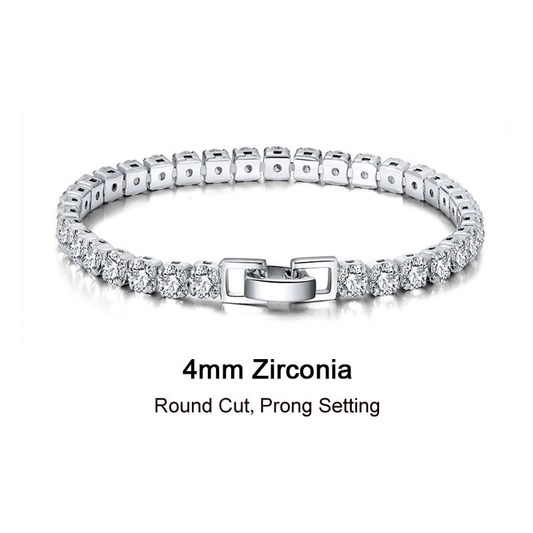 Tennis Cubic 4.0 mm Zirconia Bracelet - Fold Over Clasp