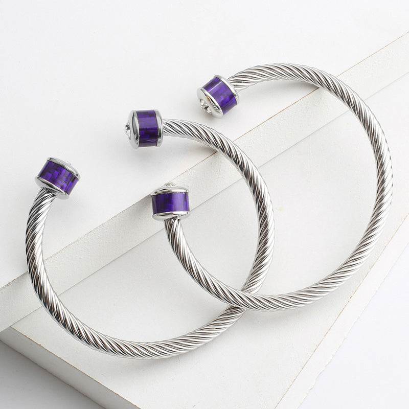 Different Colors Silver Bracelet Bangle