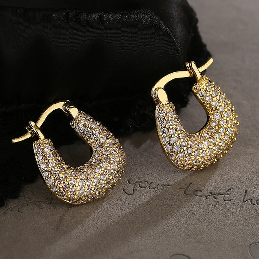 Trendy Gold Color Bamboo Design Hoop Earrings (2 Designs)
