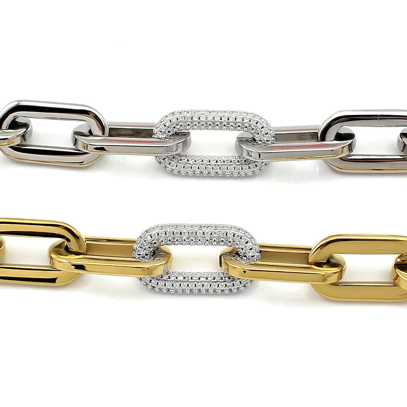 Crystal Stones Link Chain Bracelet