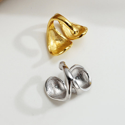 Glossy Double-layer Buckle Ear Cuff (One Piece)