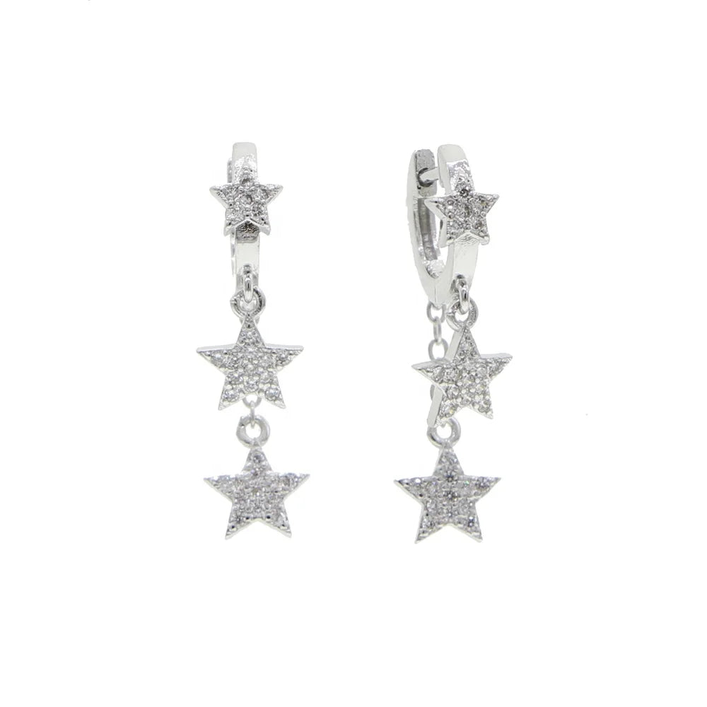 Starlight Cascade Hoop Earrings