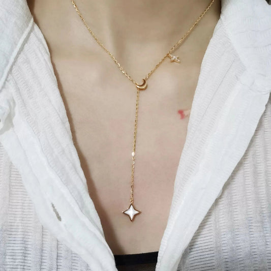 Lunar Shine Lariat Necklace