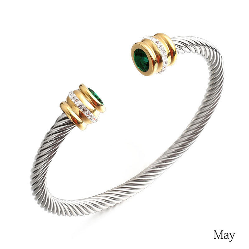 Birth Stone Bracelet Bangle