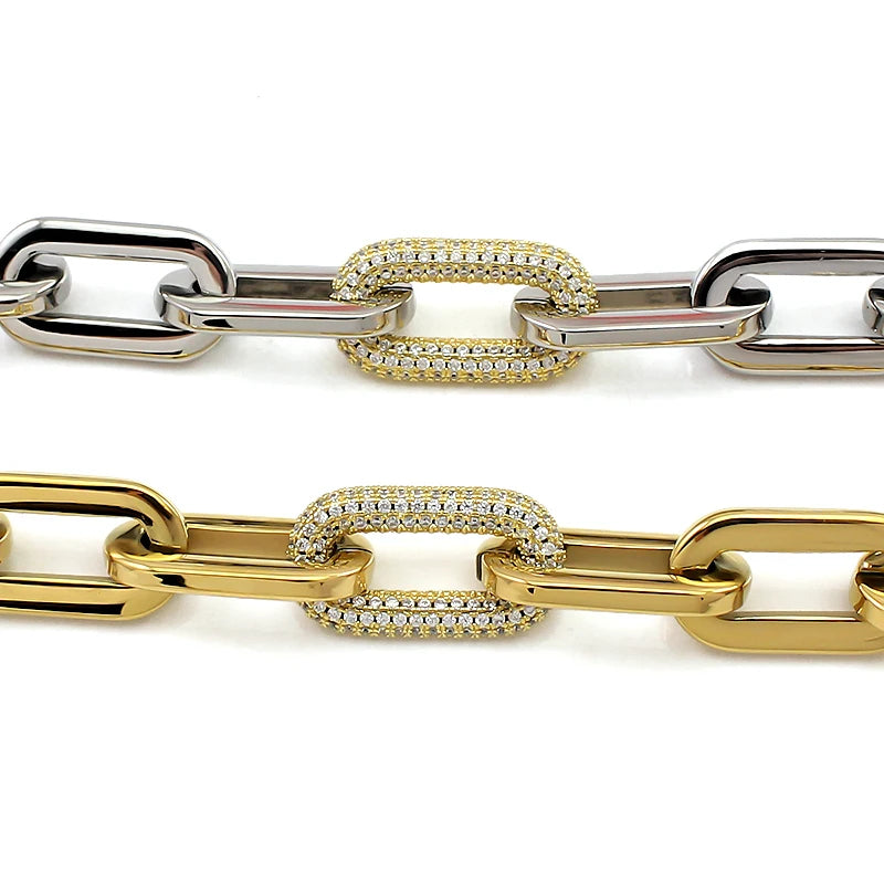Crystal Stones Link Chain Bracelet