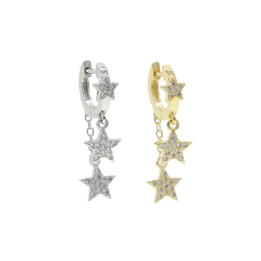 Starlight Cascade Hoop Earrings