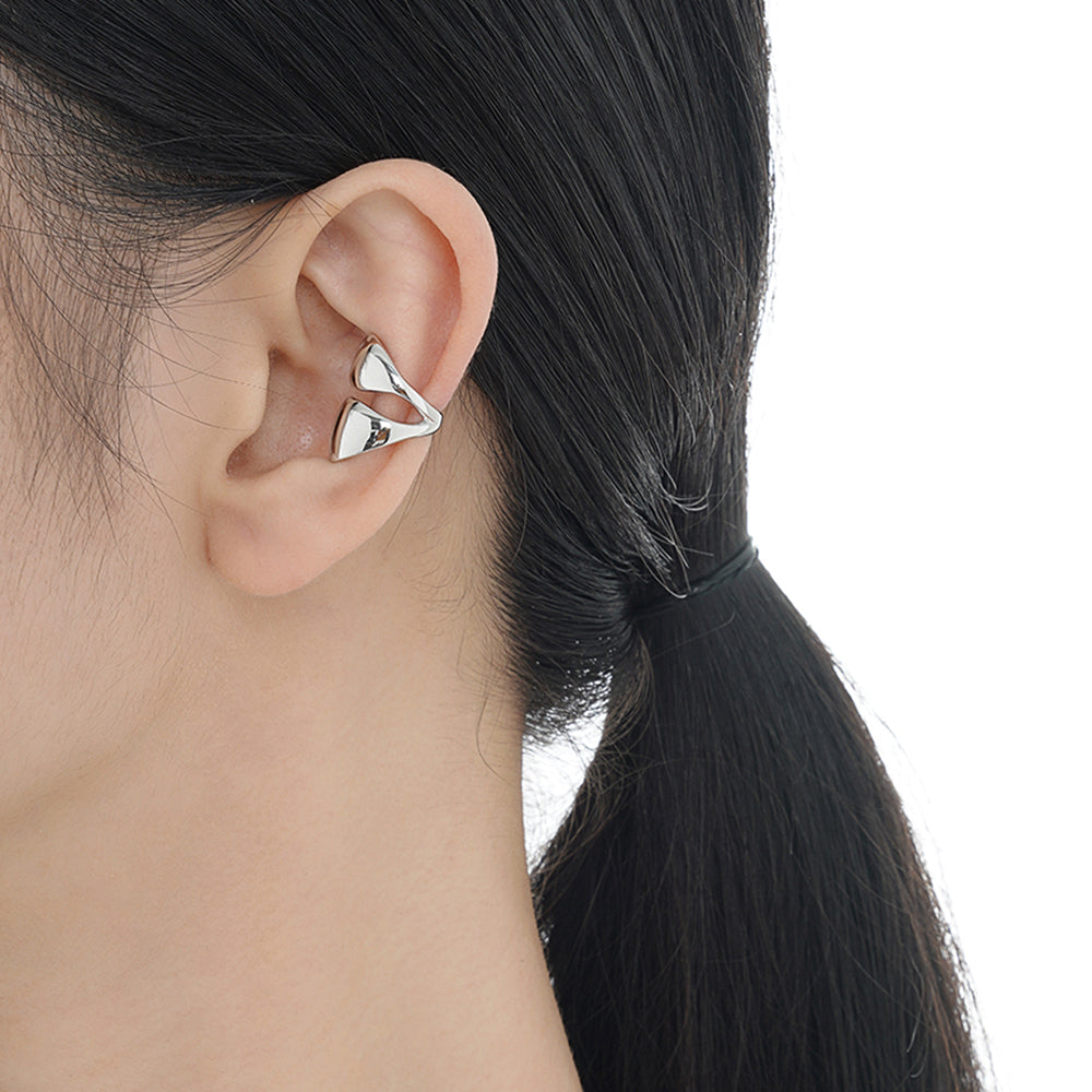Glossy Double-layer Buckle Ear Cuff (One Piece)