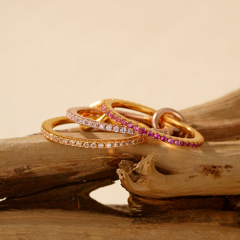 Symphony Stacks Ring - Three Layers Pink