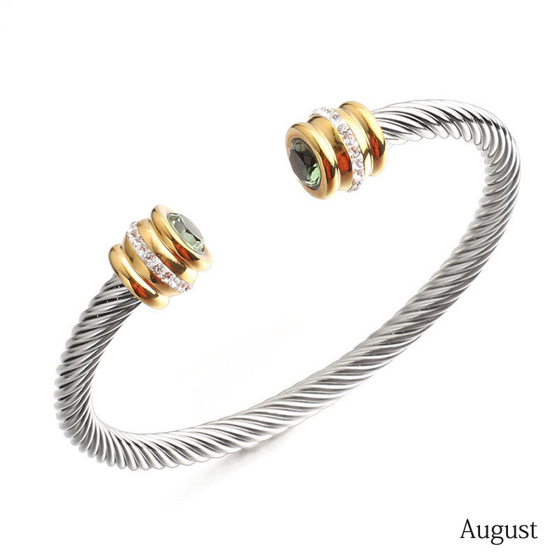 Birth Stone Bracelet Bangle