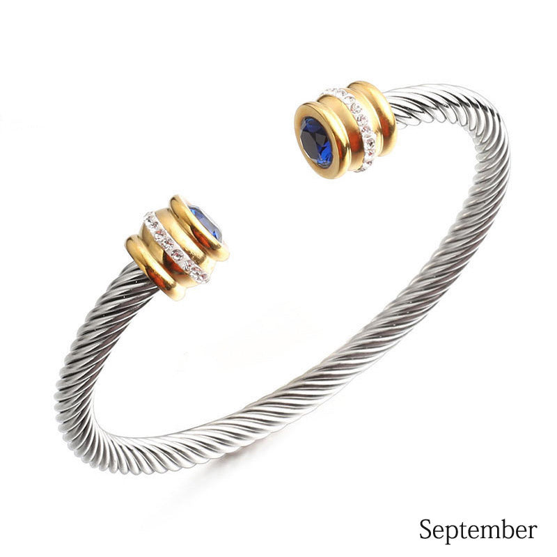 Birth Stone Bracelet Bangle