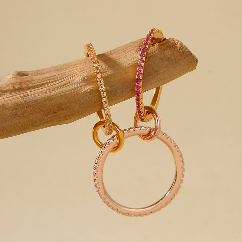 Symphony Stacks Ring - Three Layers Pink