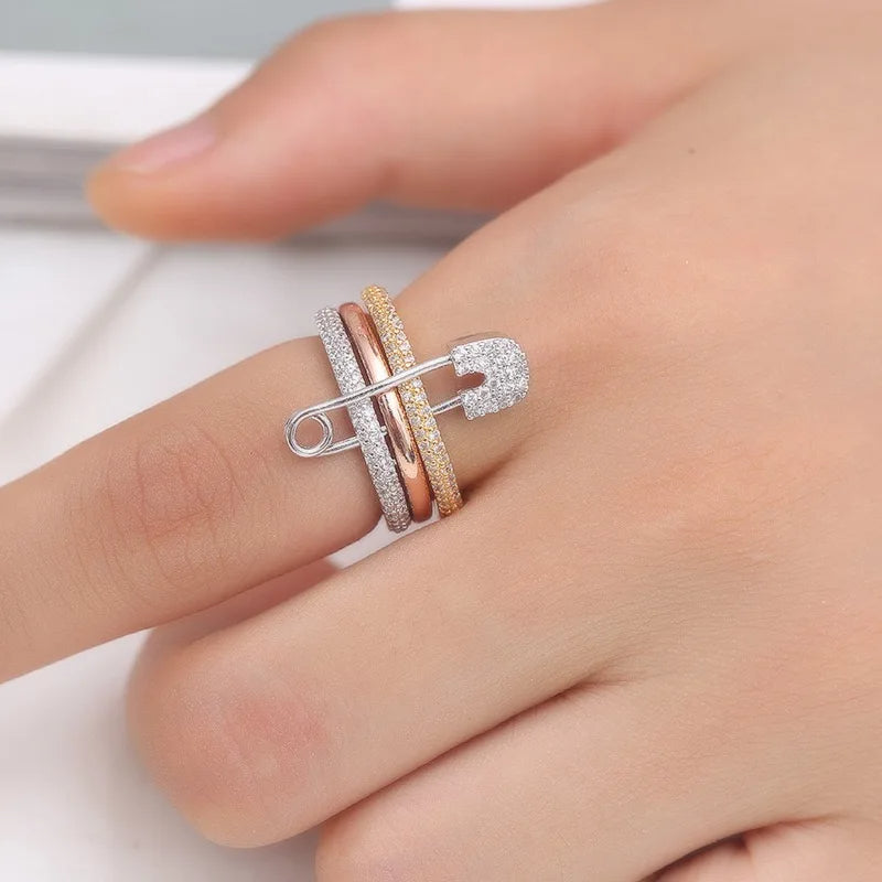 Elegant Safety Pin Ring