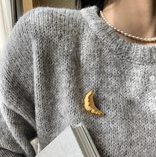 Croissant Charm Brooch