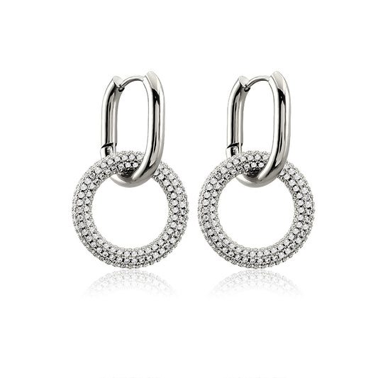 Round Crystal Rhinestones Earrings