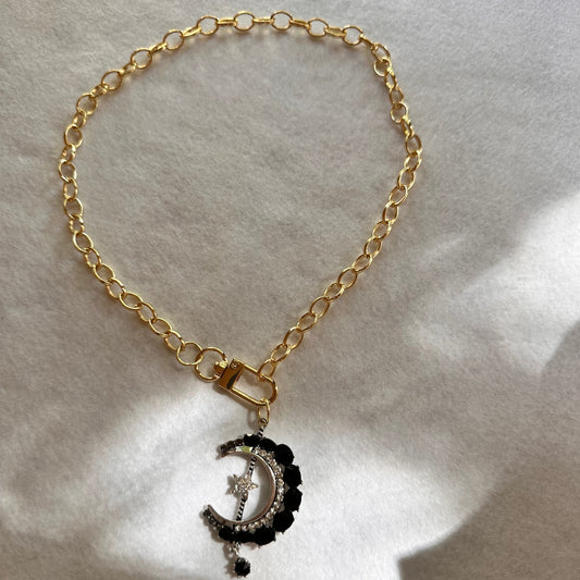Black Luxury Moon Necklace