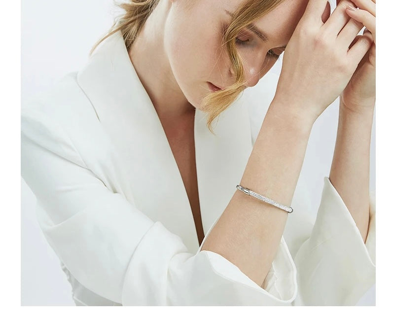 Cubic Zirconia Cuff Bracelet Bangles