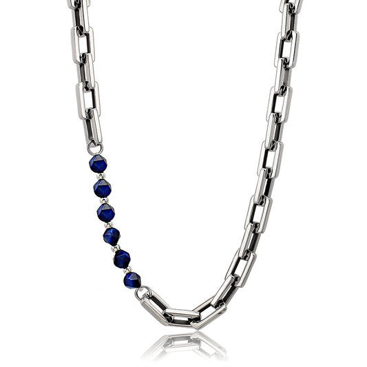 Blue or Green Round Beads Stone Necklace