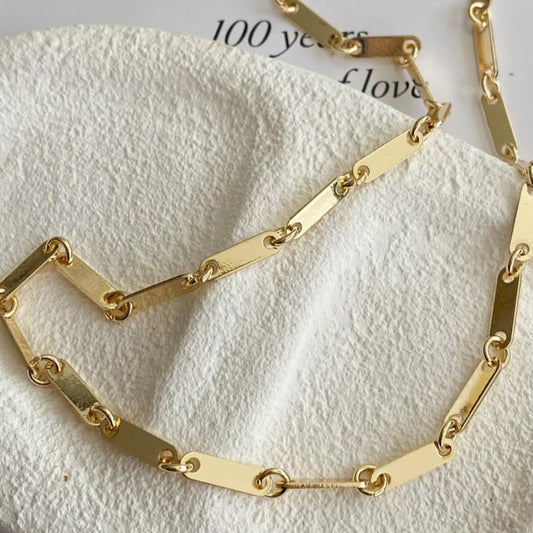 Rectangular Gold Link Necklace