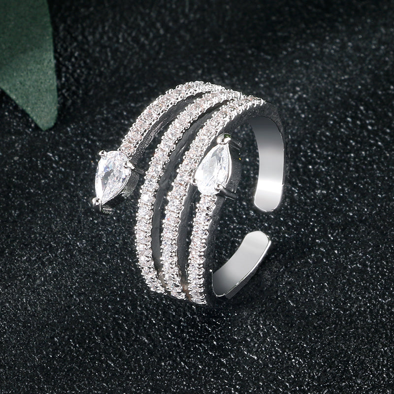 Snake ring adjustable cubic zirconia Ring