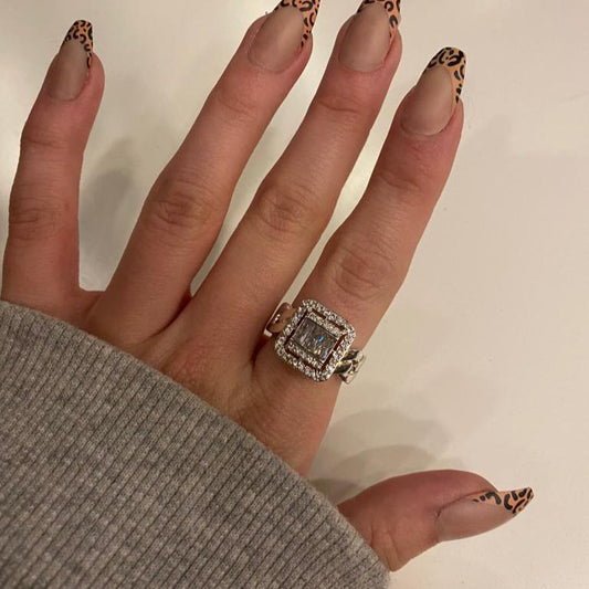 Radiant Square Crystal Ring (Adjustable)