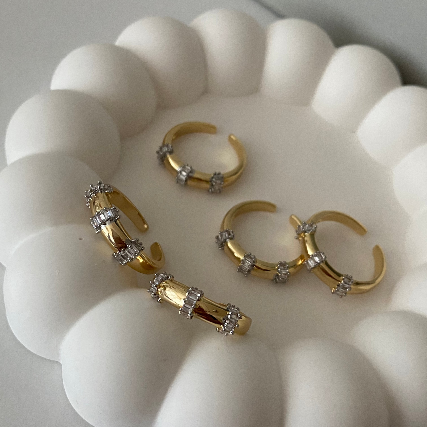 Gold Ring Adorned with Dazzling Crystals