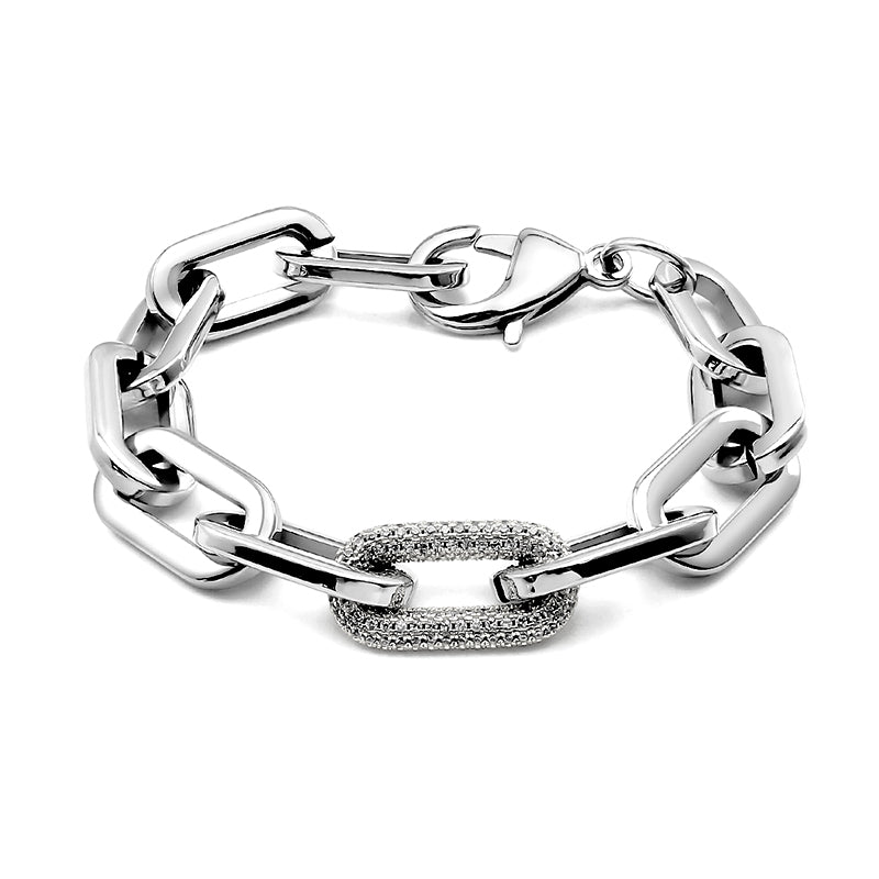Crystal Stones Link Chain Bracelet