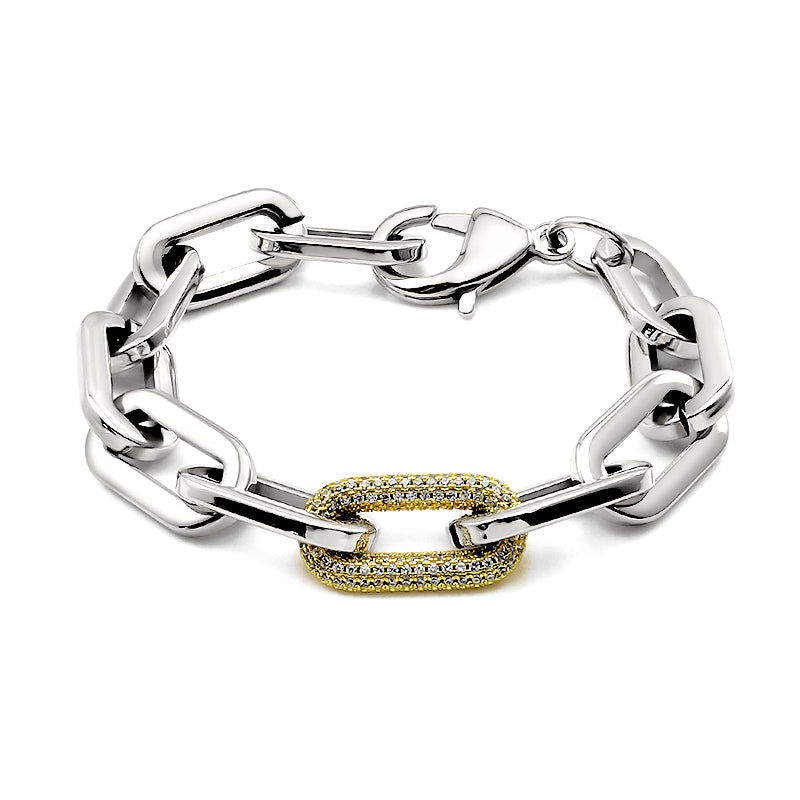 Crystal Stones Link Chain Bracelet