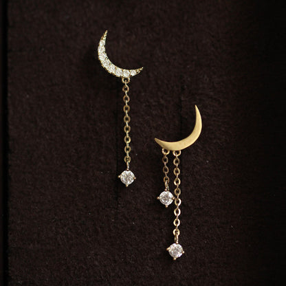 Lunar Sparkle Dangle Earrings