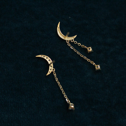 Lunar Sparkle Dangle Earrings