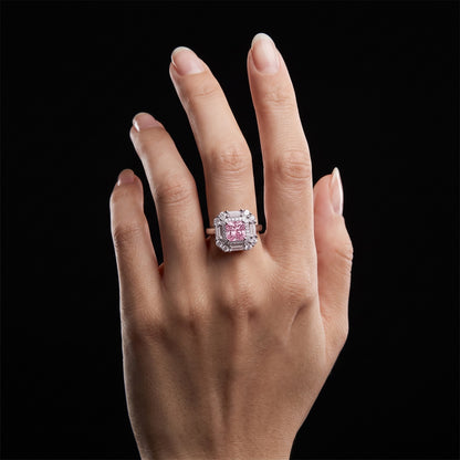 Fashion Micro-Set Zircon Square Different Diamond Colors Rings Adjustable