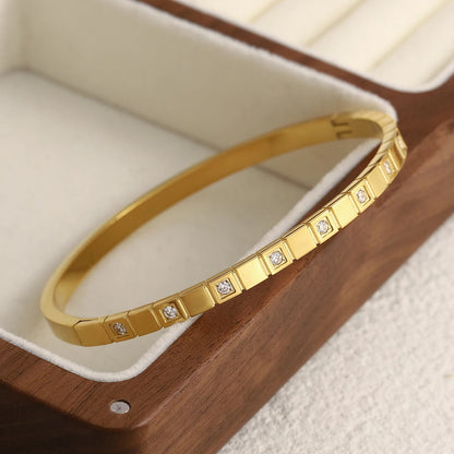 Thin Trendy Chic Gold Color Simple Shape Bracelet Bangle
