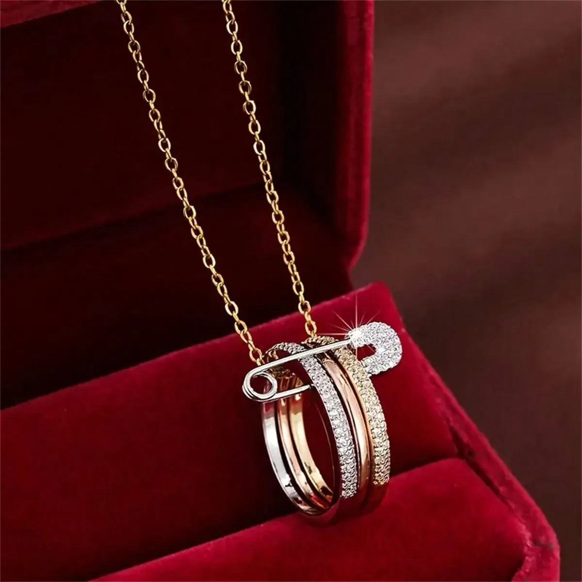Elegant Safety Pin Necklace