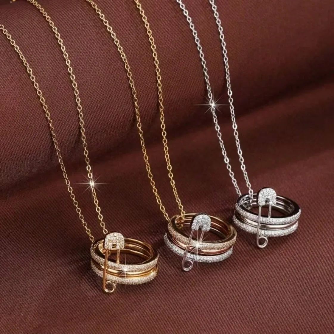 Elegant Safety Pin Necklace