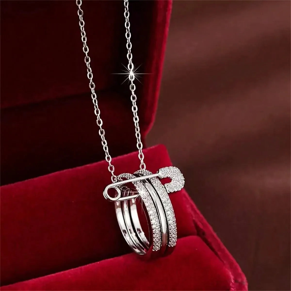 Elegant Safety Pin Necklace